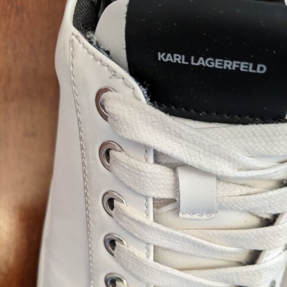 Karl Lagerfeld Paris men's white leather sneakers in size 10.5 - Picture 5 of 10